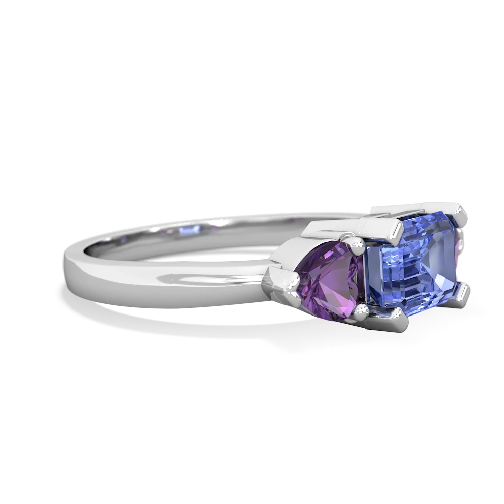 Tanzanite Three Stone 14K White Gold ring R5235