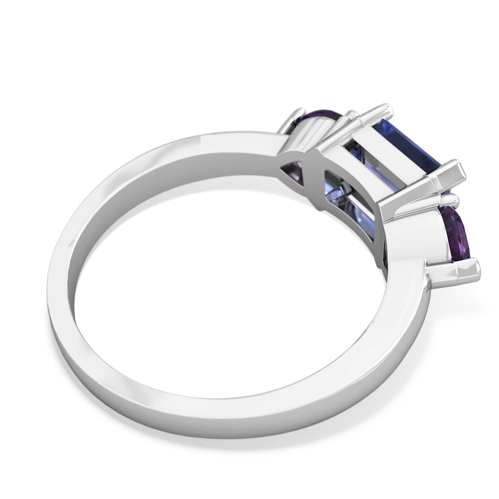 Tanzanite Three Stone 14K White Gold ring R5235