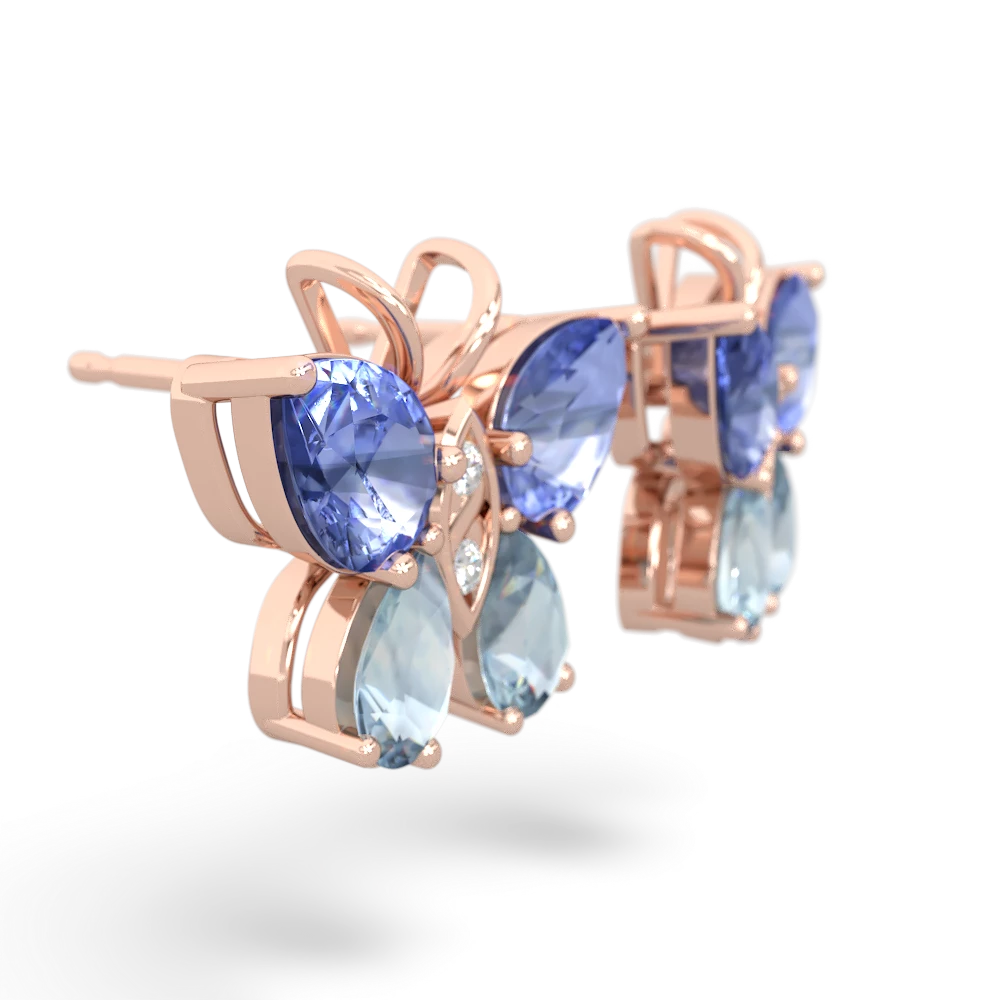 Tanzanite Butterfly 14K Rose Gold earrings E2215