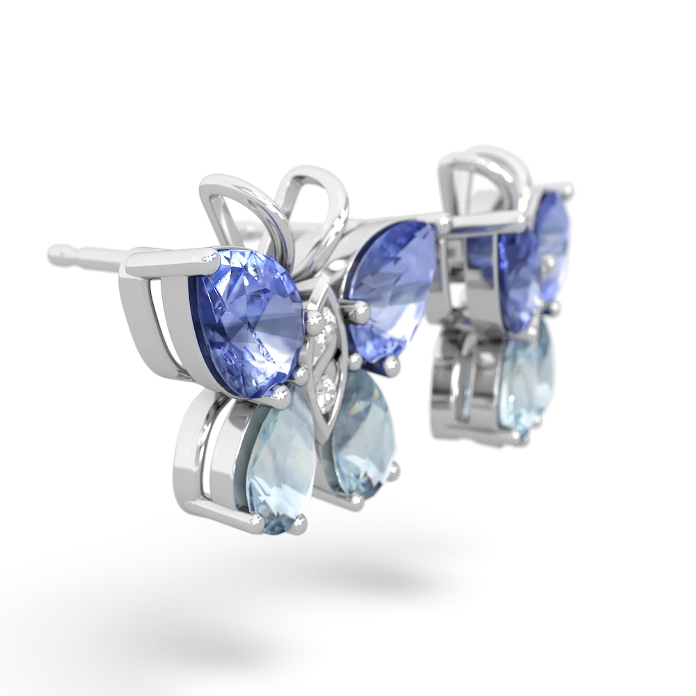 Tanzanite Butterfly 14K White Gold earrings E2215