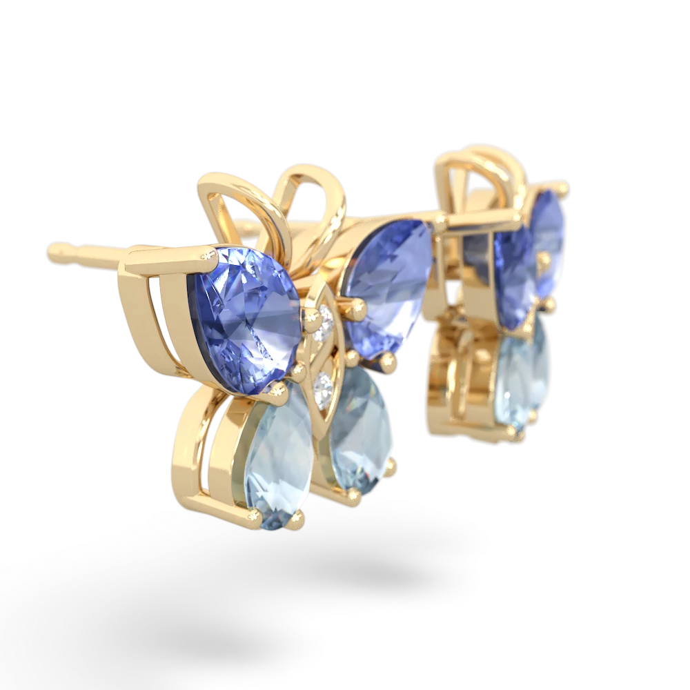 Tanzanite Butterfly 14K Yellow Gold earrings E2215