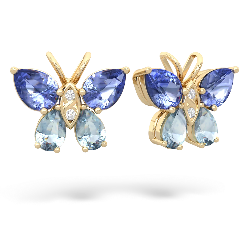 Tanzanite Butterfly 14K Yellow Gold earrings E2215