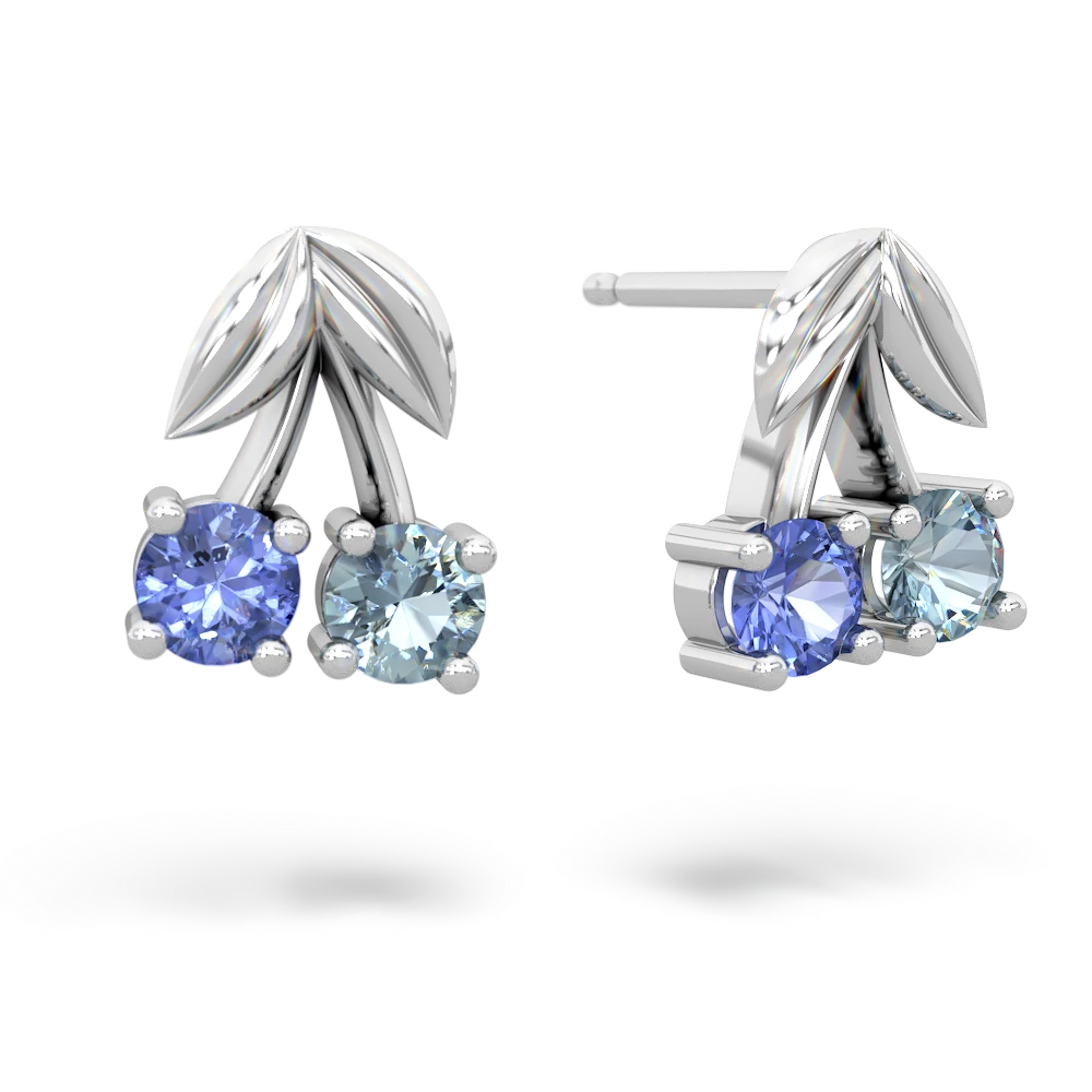 Tanzanite Sweet Cherries 14K White Gold earrings E7001