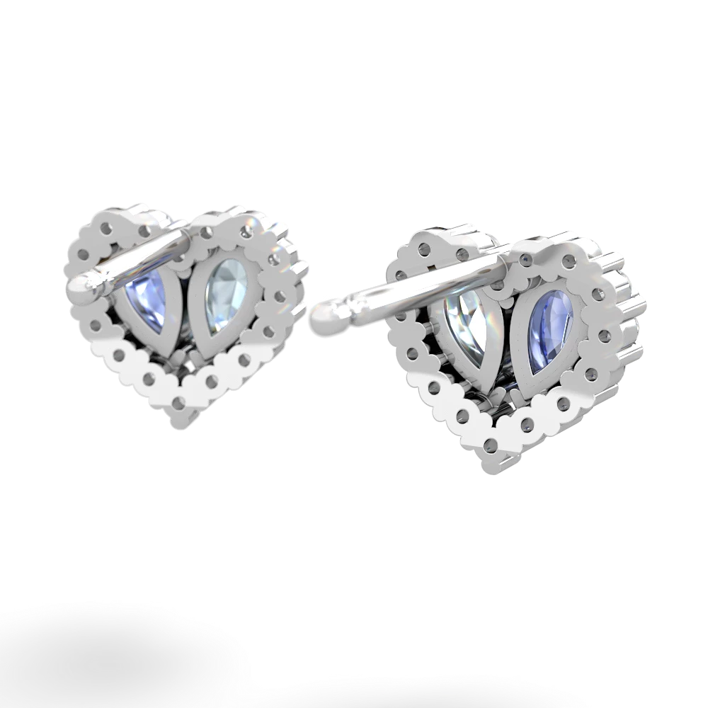 Tanzanite Halo 14K White Gold earrings E7008