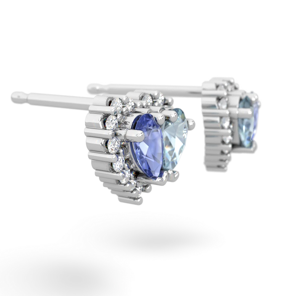 Tanzanite Halo 14K White Gold earrings E7008