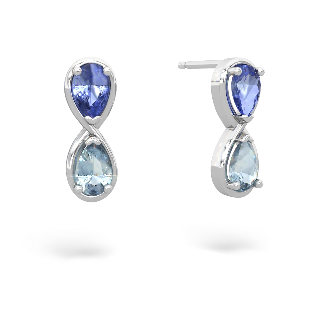 Tanzanite Infinity 14K White Gold earrings E5050