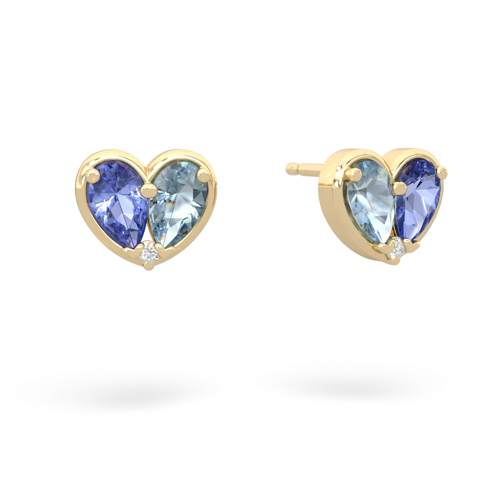 Tanzanite 'Our Heart' 14K Yellow Gold earrings E5072