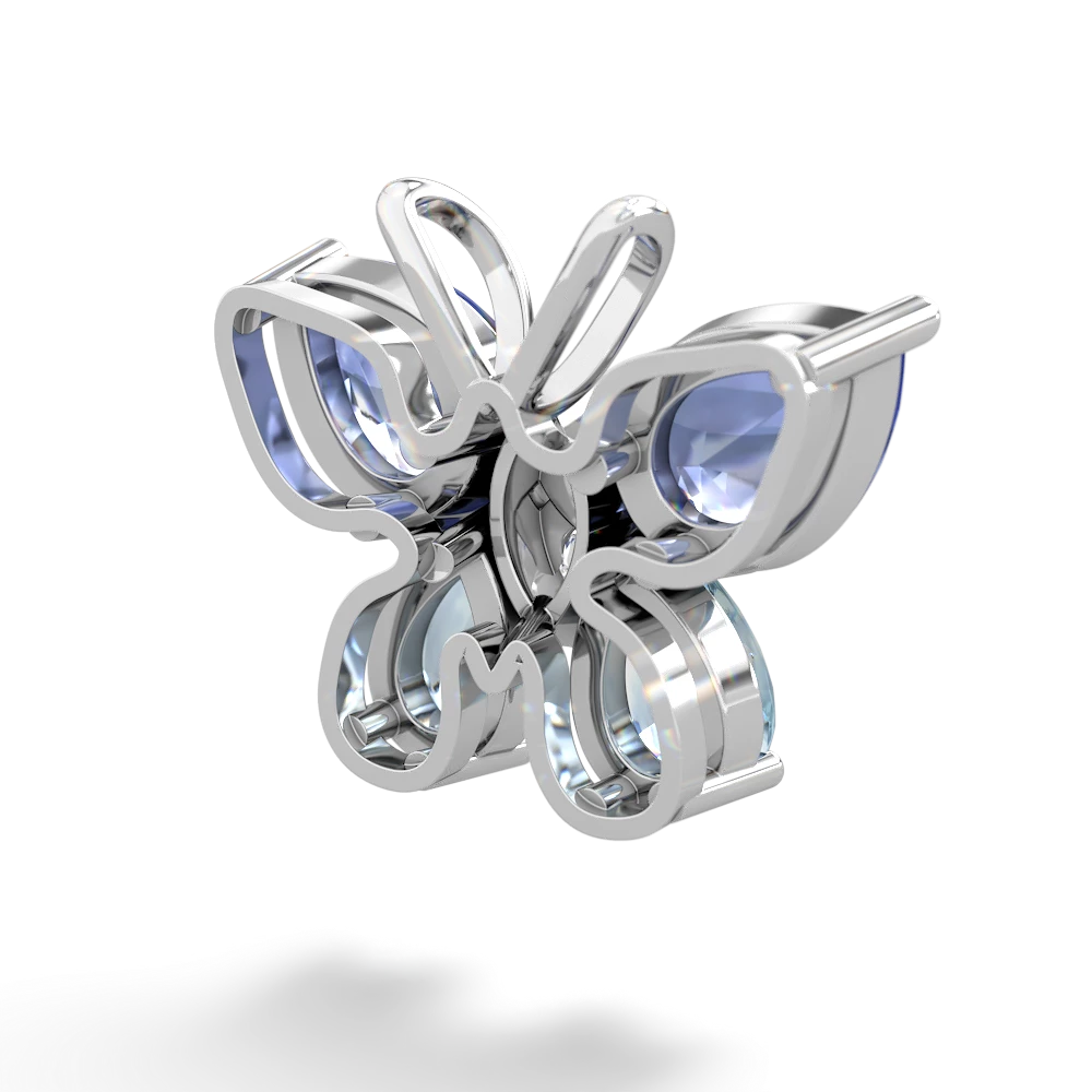 Tanzanite Butterfly 14K White Gold pendant P2215