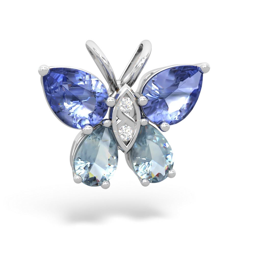 Tanzanite Butterfly 14K White Gold pendant P2215