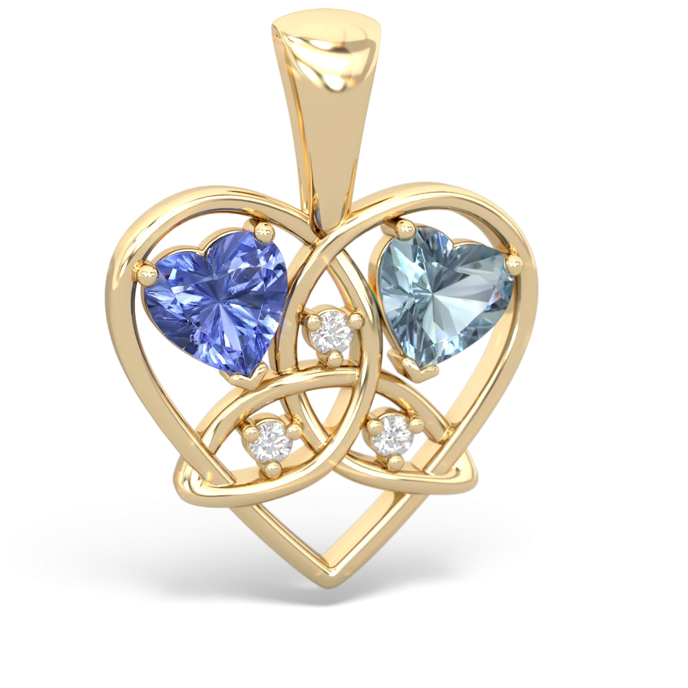 Tanzanite Celtic Trinity Heart 14K Yellow Gold pendant P5331