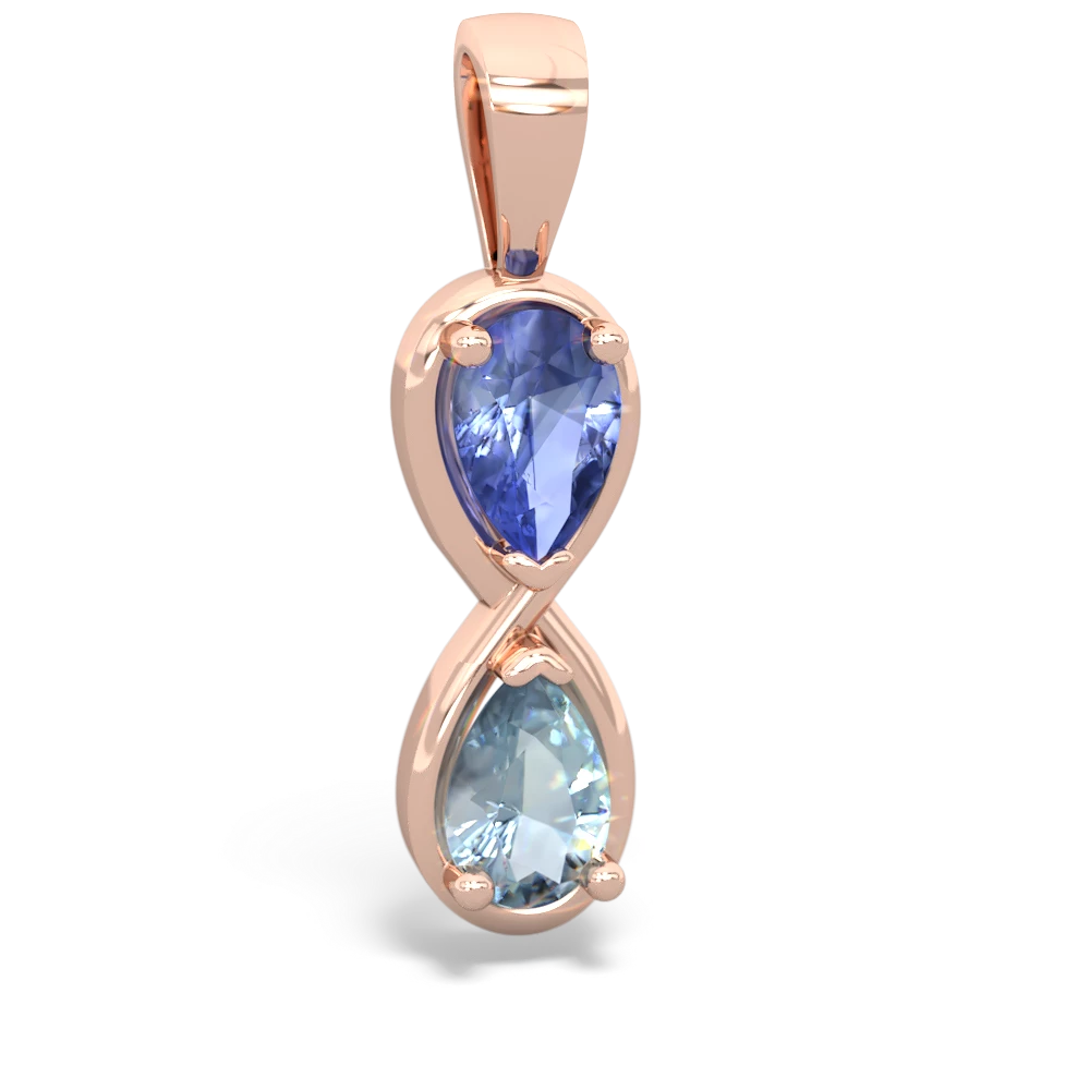 Tanzanite Infinity 14K Rose Gold pendant P5050