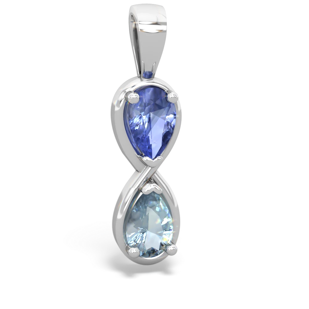 Tanzanite Infinity 14K White Gold pendant P5050