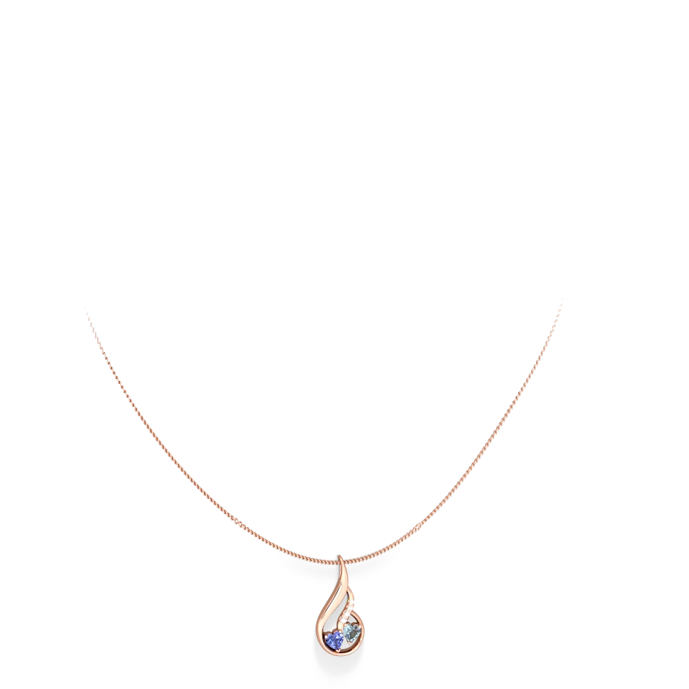 Tanzanite Keepsake Curves 14K Rose Gold pendant P5450