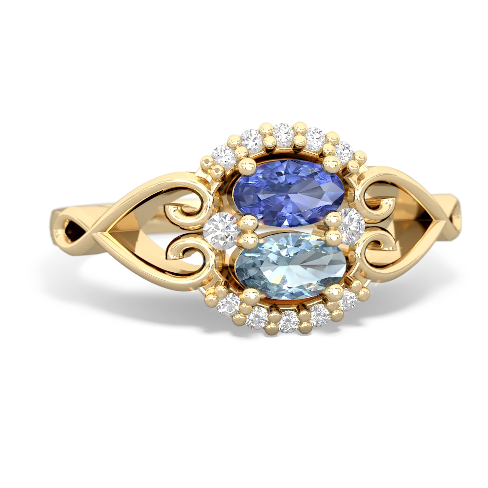 Tanzanite Love Nest 14K Yellow Gold ring R5860