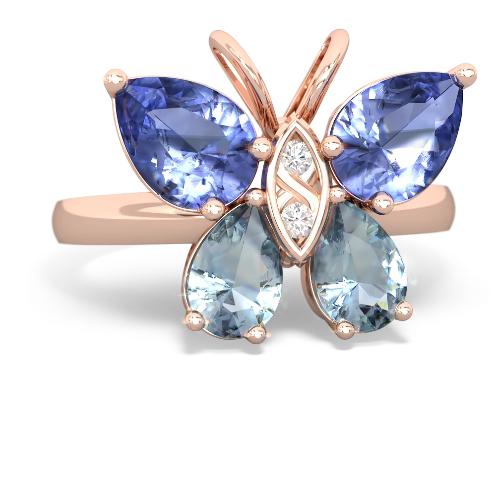 Tanzanite Butterfly 14K Rose Gold ring R2215