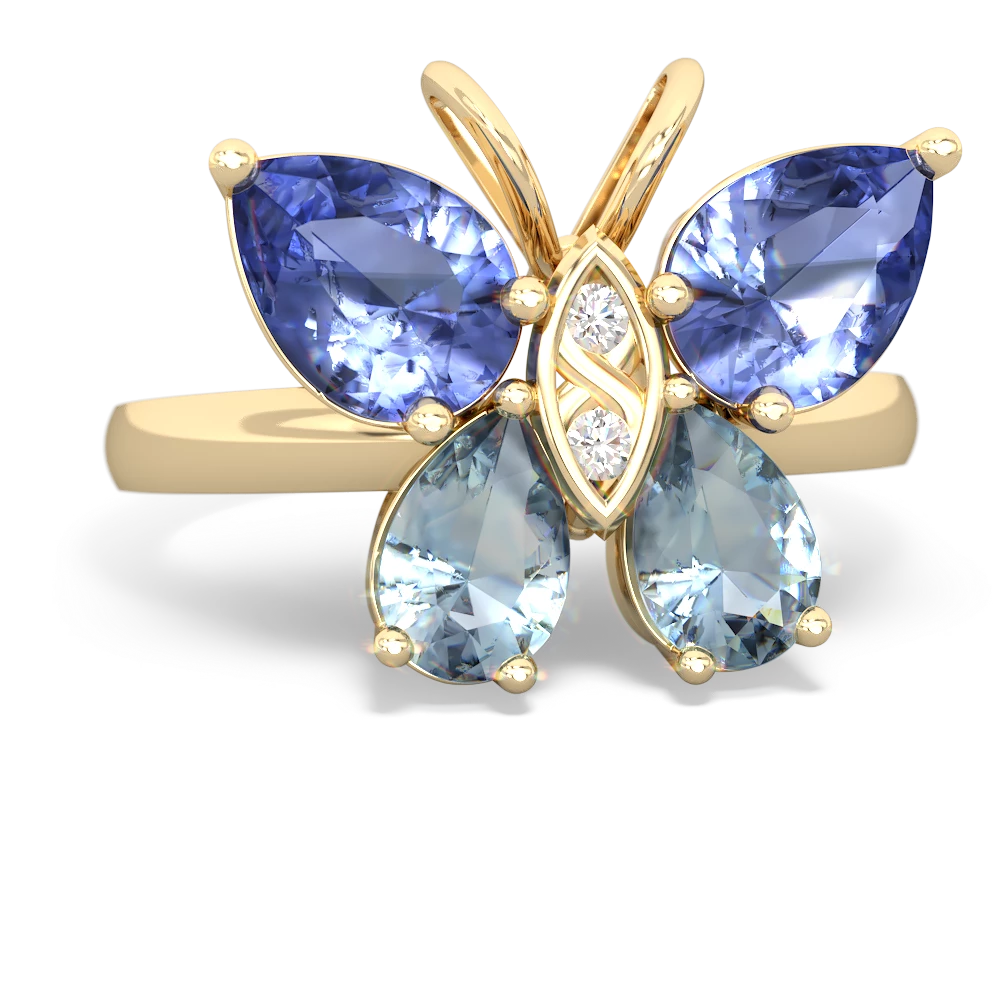 Tanzanite Butterfly 14K Yellow Gold ring R2215