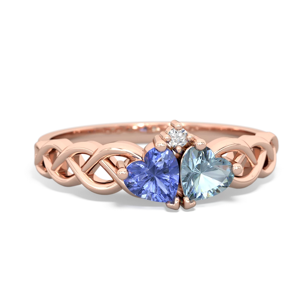 Tanzanite Heart To Heart Braid 14K Rose Gold ring R5870