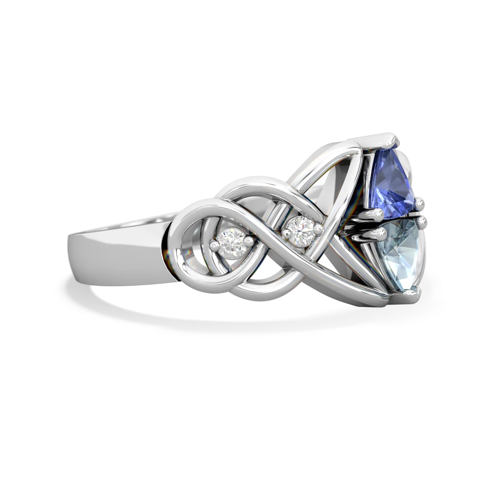 Tanzanite Keepsake Celtic Knot 14K White Gold ring R5300