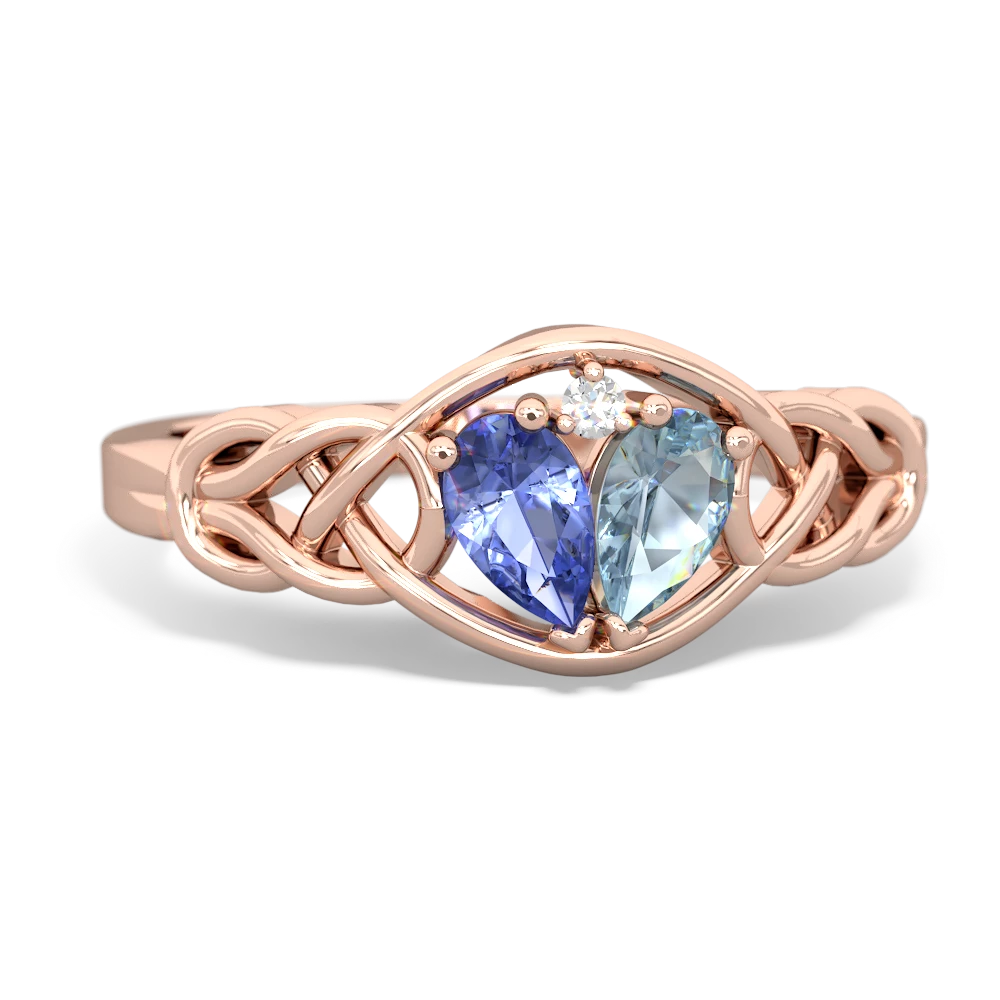 Tanzanite Celtic Love Knot 14K Rose Gold ring R5420