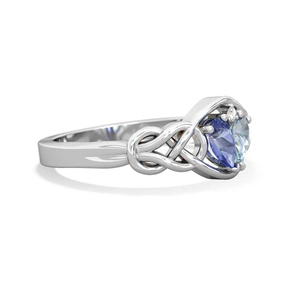 Tanzanite Celtic Love Knot 14K White Gold ring R5420