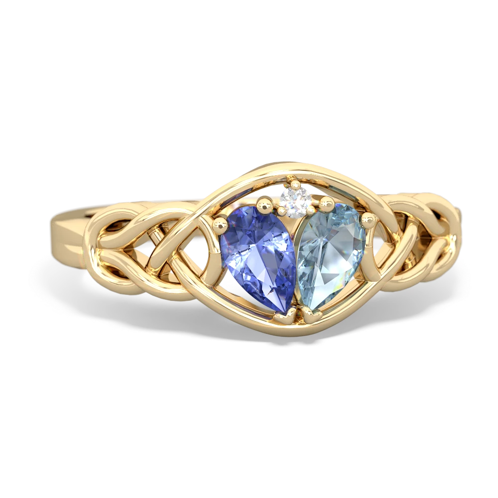 Tanzanite Celtic Love Knot 14K Yellow Gold ring R5420