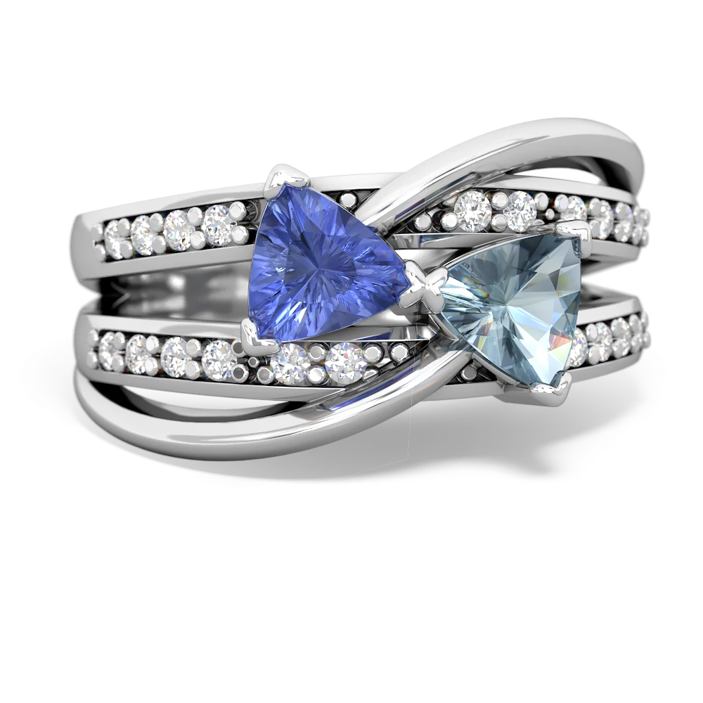 Tanzanite Bowtie 14K White Gold ring R2360