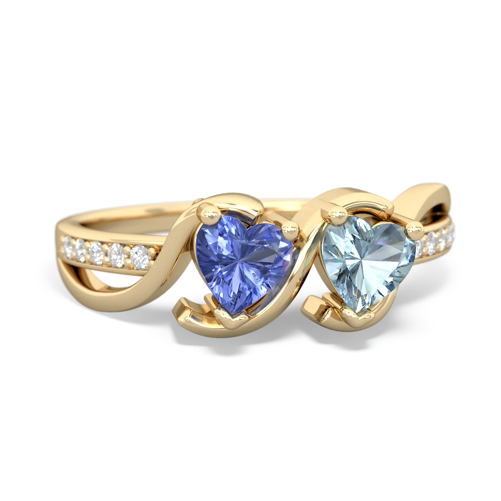 Tanzanite Side By Side 14K Yellow Gold ring R3090