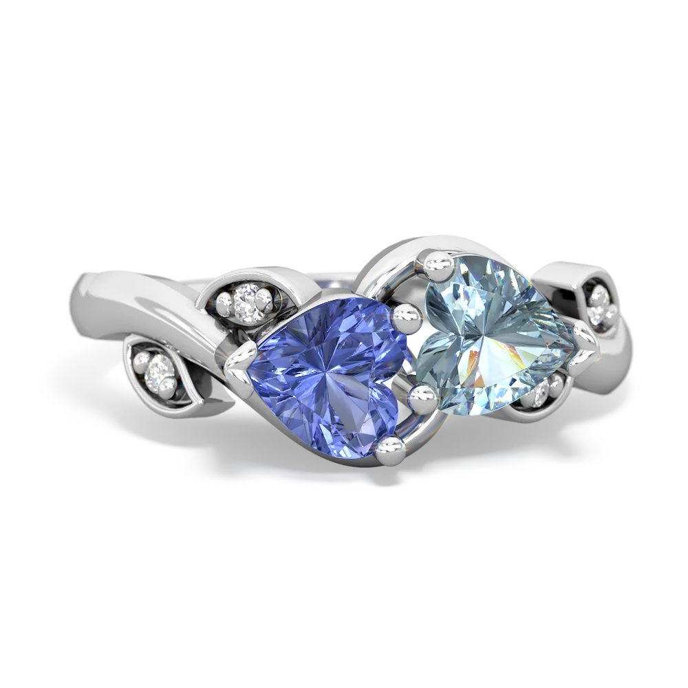 Tanzanite Floral Elegance 14K White Gold ring R5790