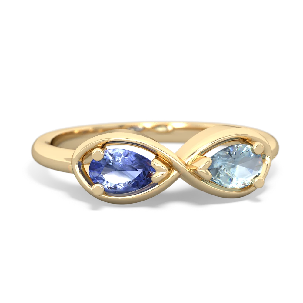 Tanzanite Infinity 14K Yellow Gold ring R5050