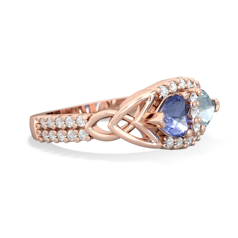 Tanzanite Sparkling Celtic Knot 14K Rose Gold ring R2645