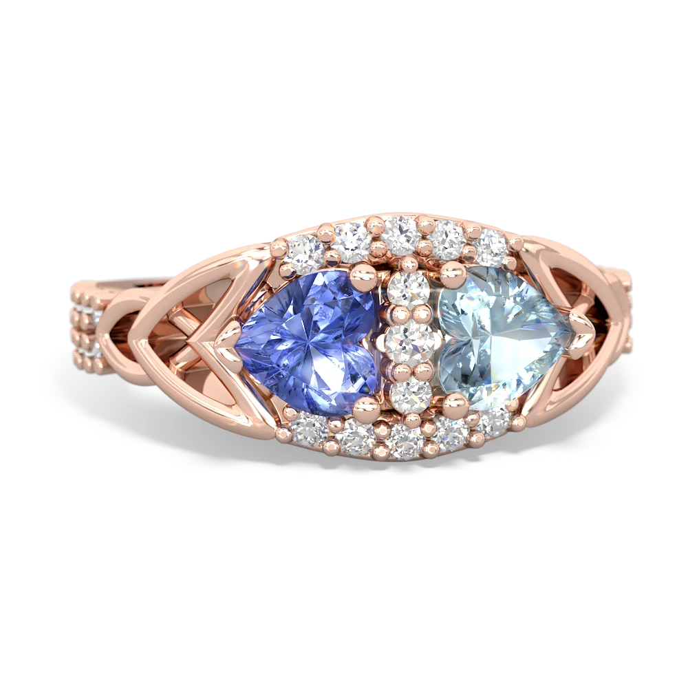 Tanzanite Sparkling Celtic Knot 14K Rose Gold ring R2645