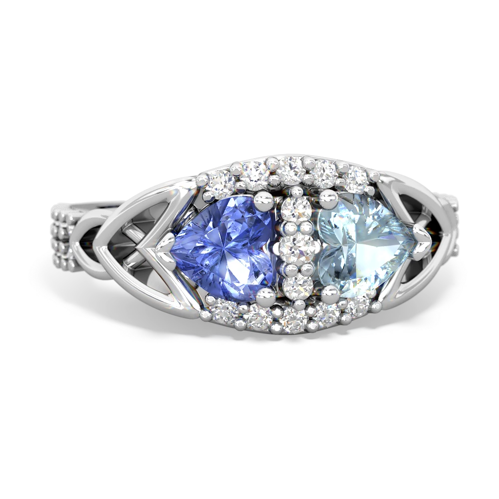 Tanzanite Sparkling Celtic Knot 14K White Gold ring R2645