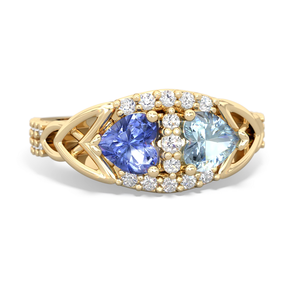 Tanzanite Sparkling Celtic Knot 14K Yellow Gold ring R2645