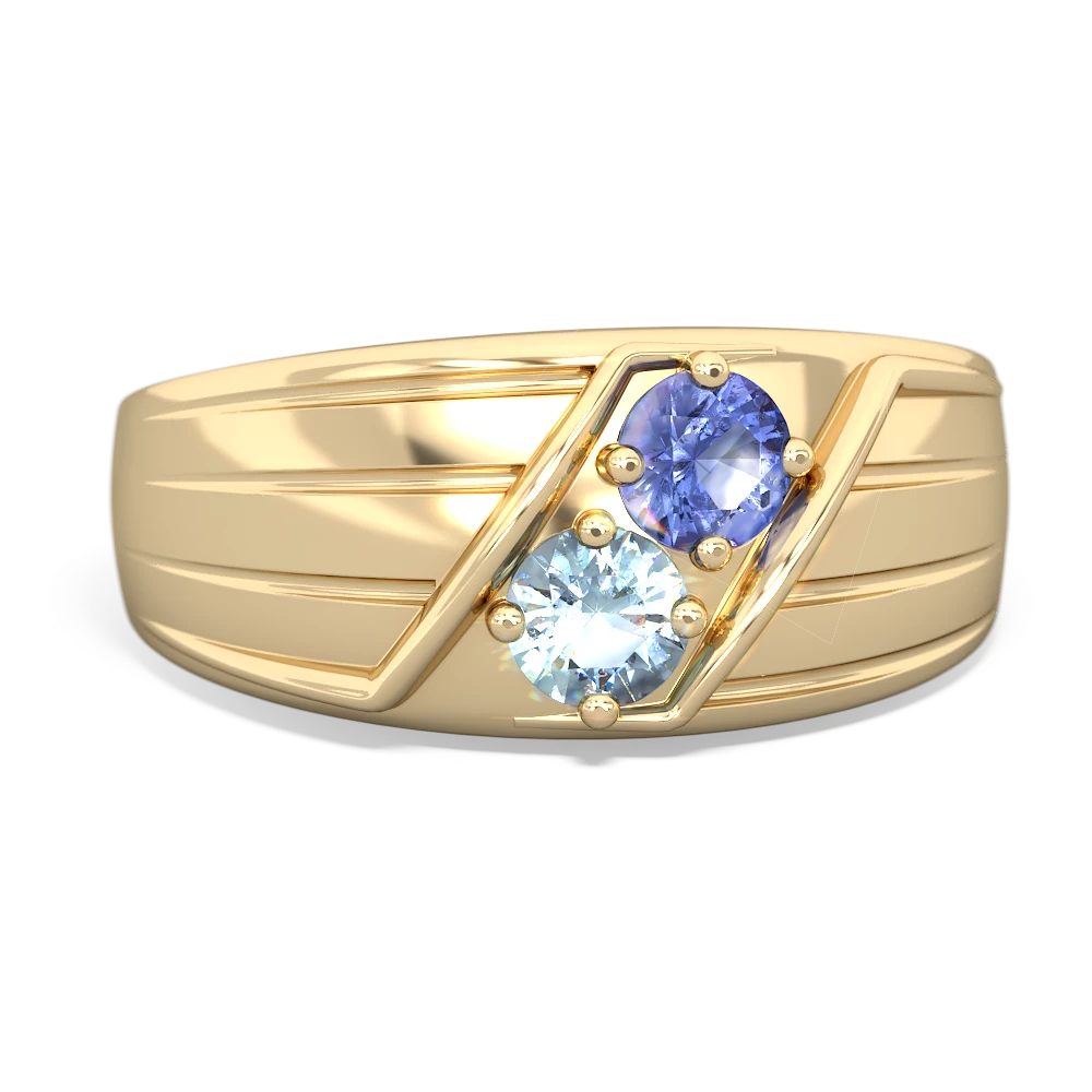 Tanzanite Men's Streamline 14K Yellow Gold ring R0460