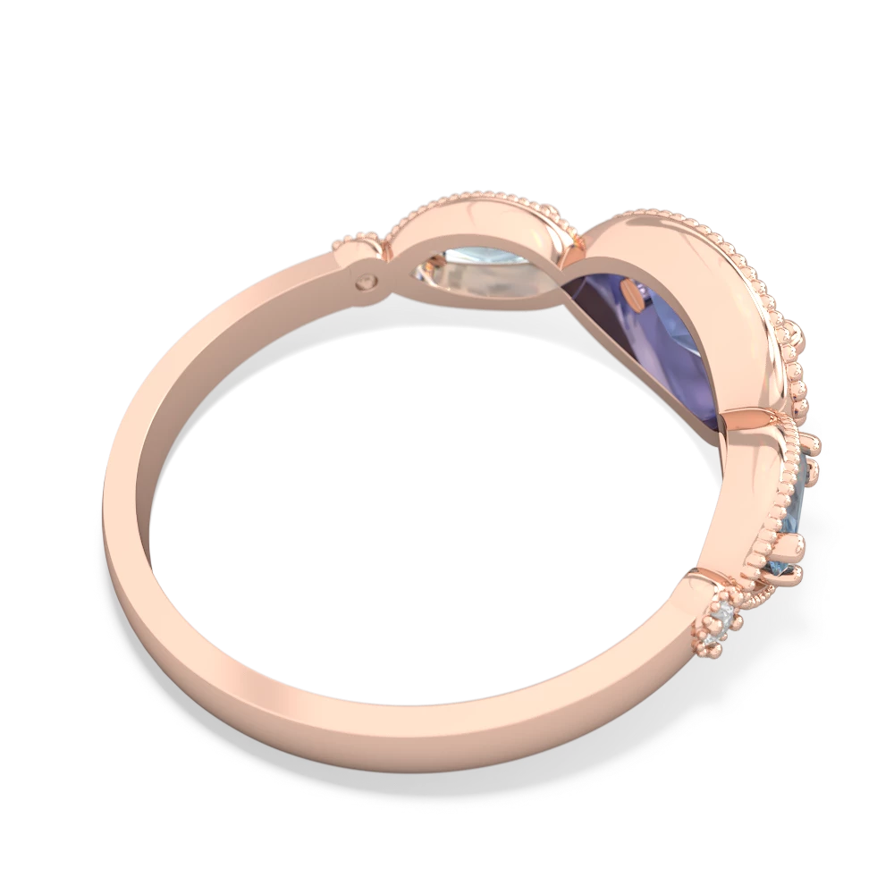 Tanzanite Milgrain Marquise 14K Rose Gold ring R5700