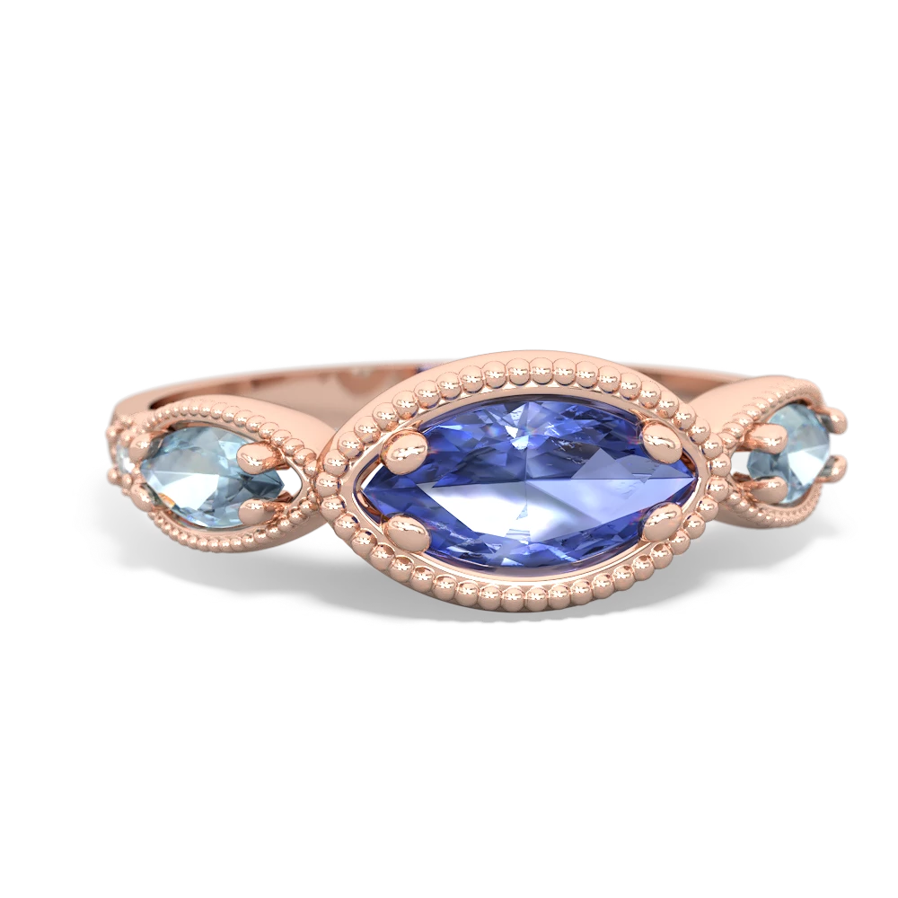 Tanzanite Milgrain Marquise 14K Rose Gold ring R5700