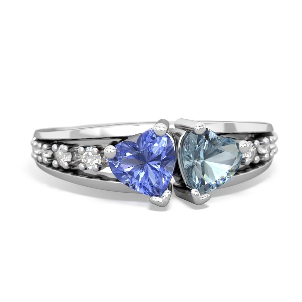 Tanzanite Heart To Heart 14K White Gold ring R3342