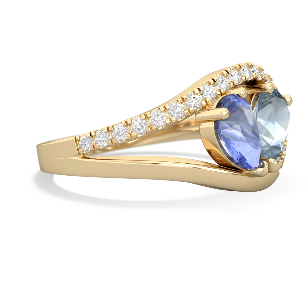 Tanzanite Nestled Heart Keepsake 14K Yellow Gold ring R5650