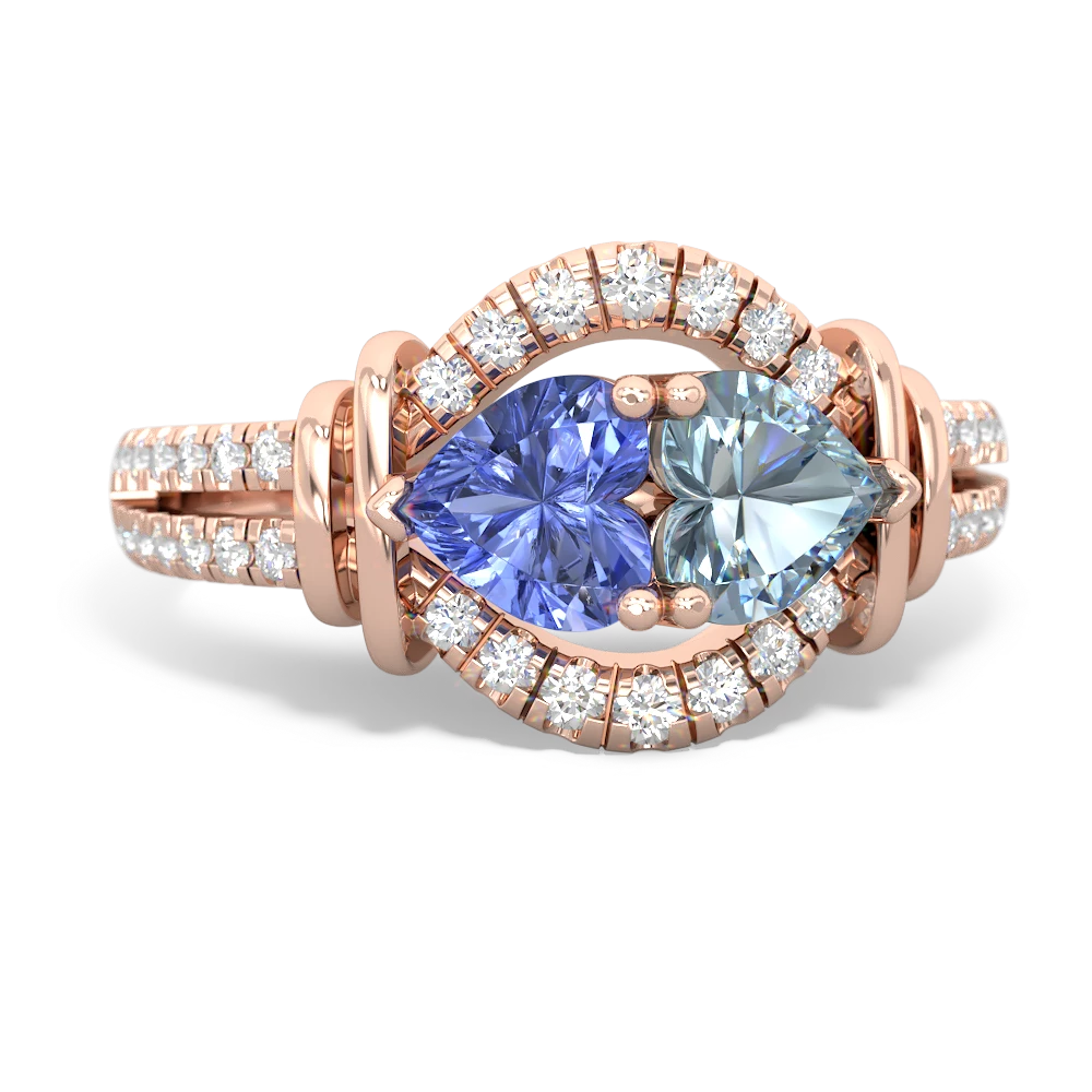 Tanzanite Art-Deco Keepsake 14K Rose Gold ring R5630