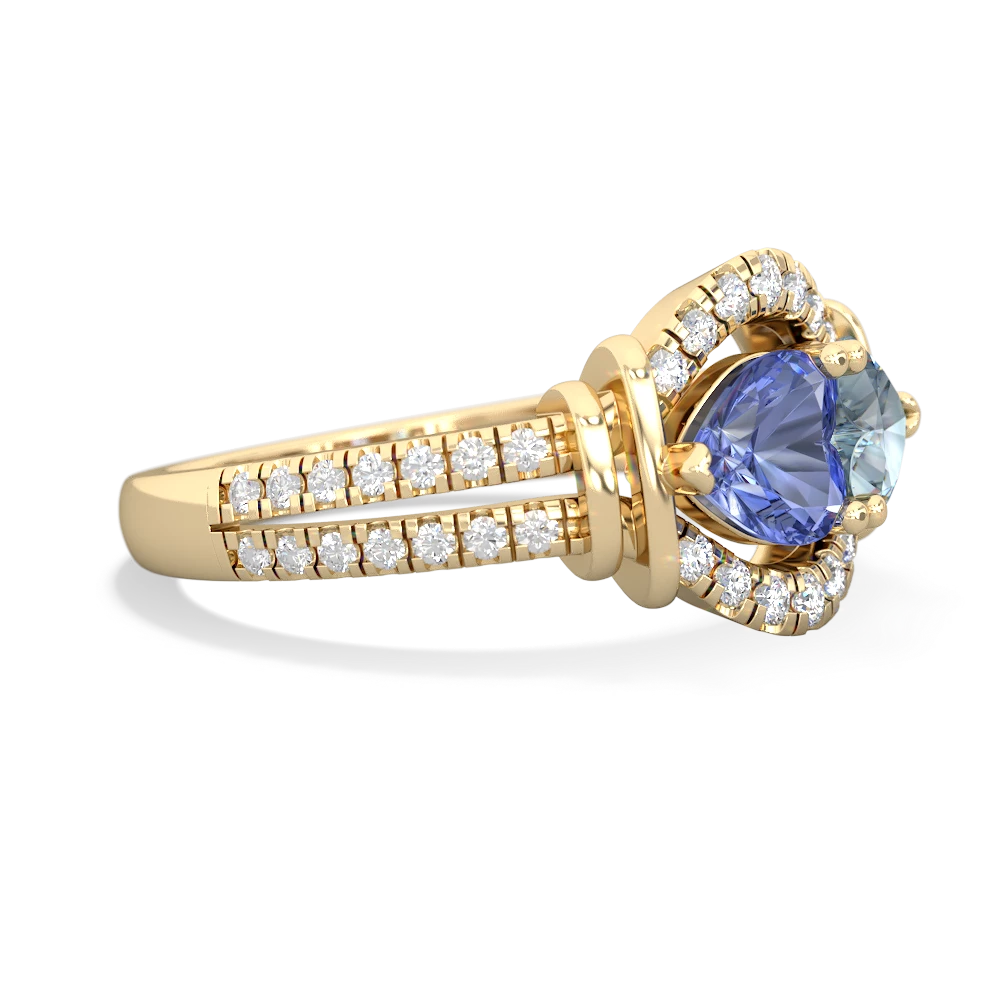 Tanzanite Art-Deco Keepsake 14K Yellow Gold ring R5630