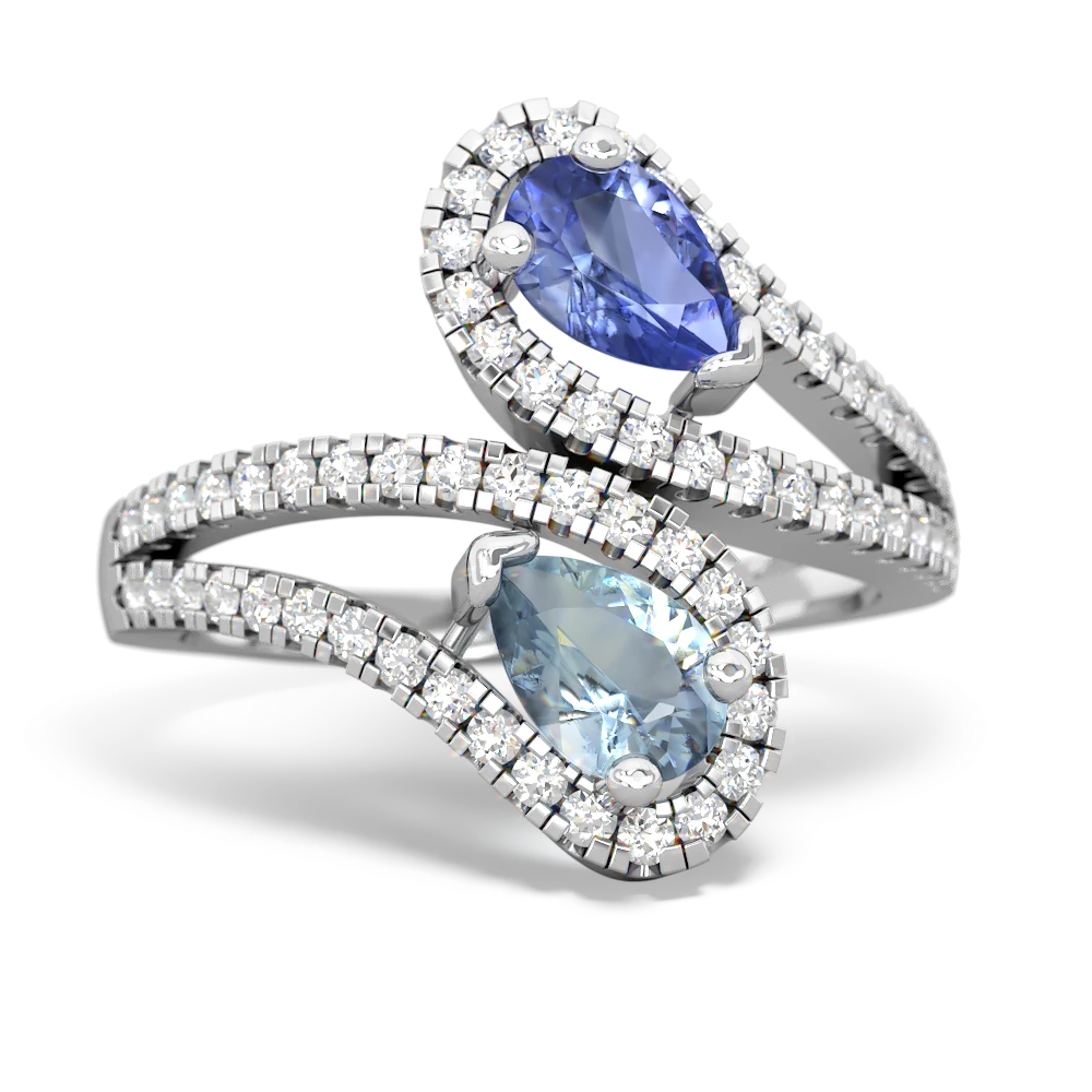 Tanzanite Diamond Dazzler 14K White Gold ring R3000