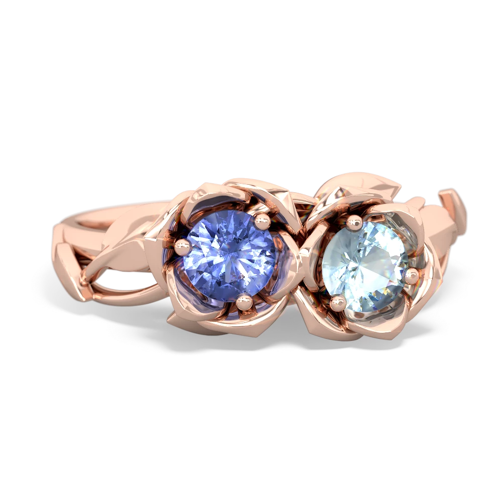 Tanzanite Rose Garden 14K Rose Gold ring R5510