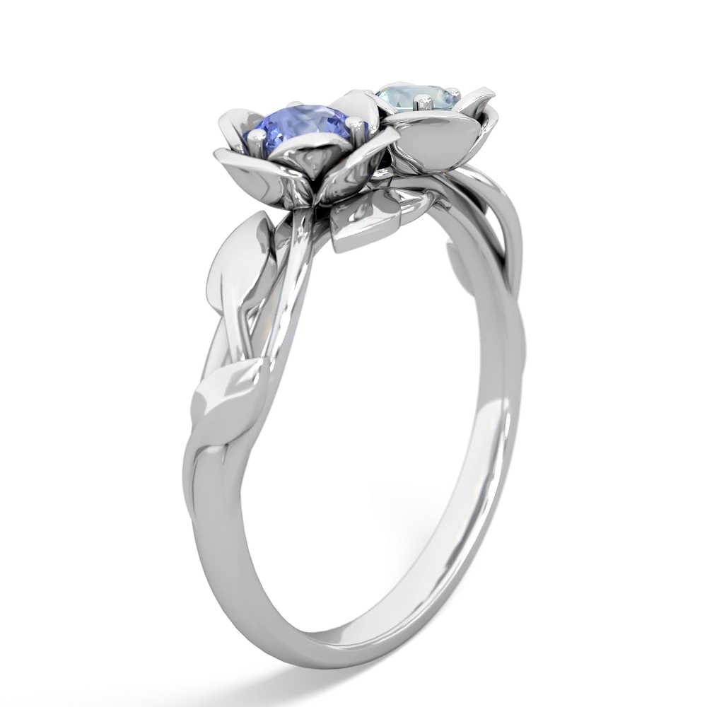 Tanzanite Rose Garden 14K White Gold ring R5510