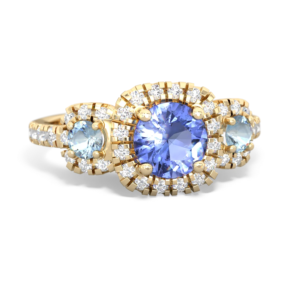 Tanzanite Regal Halo 14K Yellow Gold ring R5350