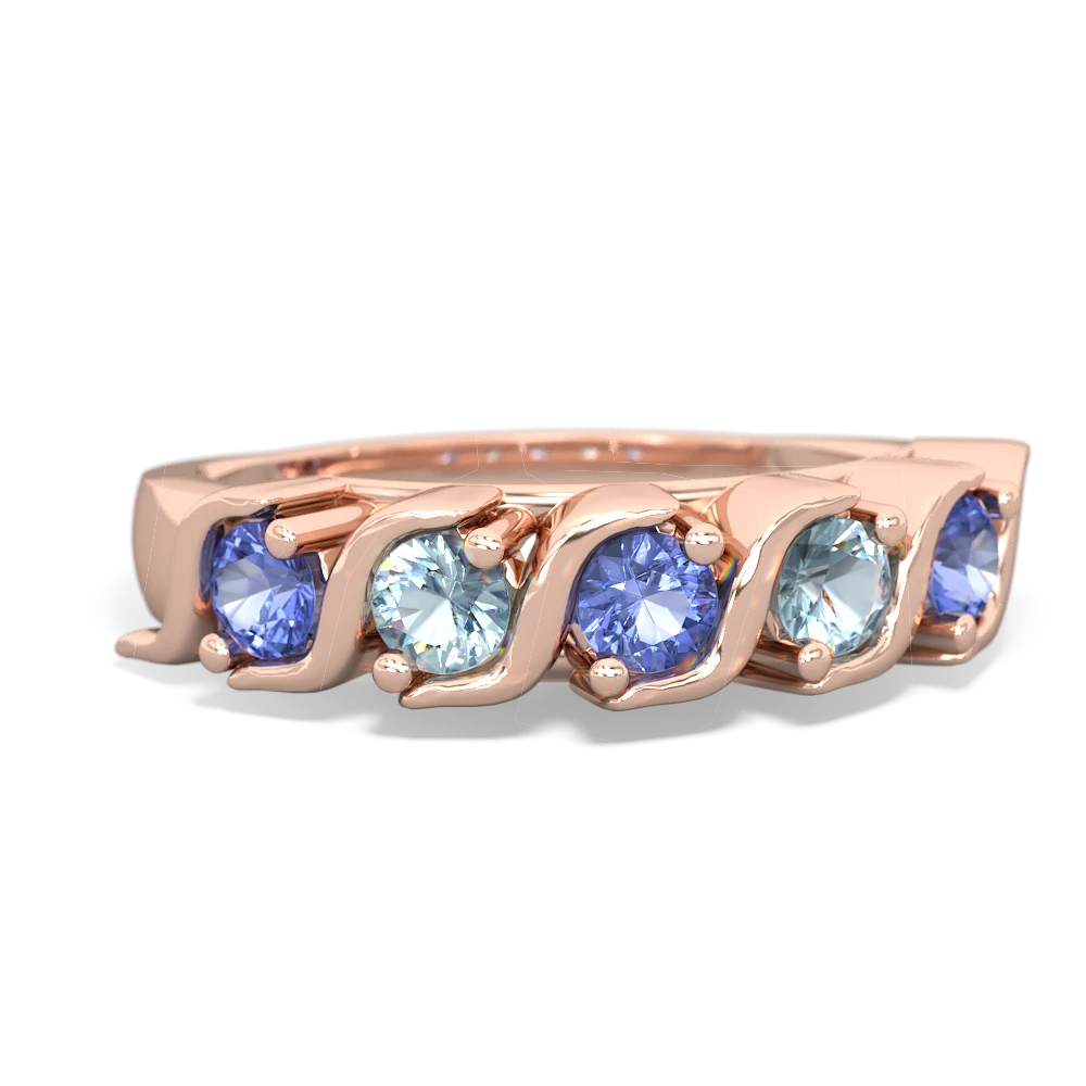 Tanzanite Anniversary Band 14K Rose Gold ring R2089