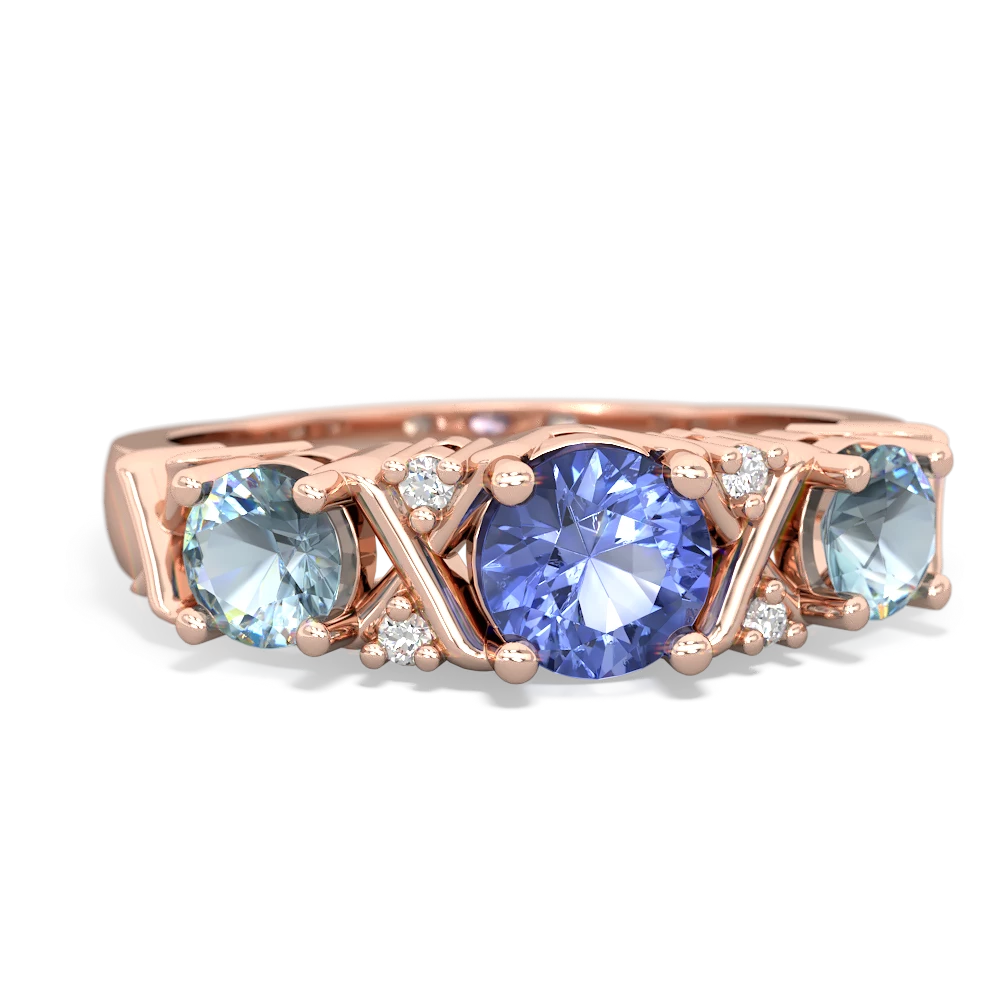 Tanzanite Hugs And Kisses 14K Rose Gold ring R5016