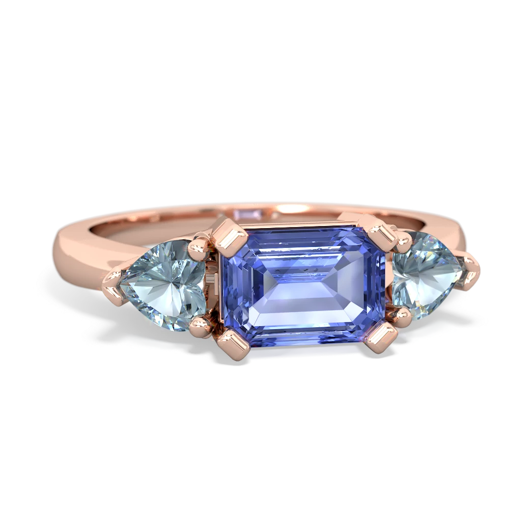 Tanzanite Three Stone 14K Rose Gold ring R5235