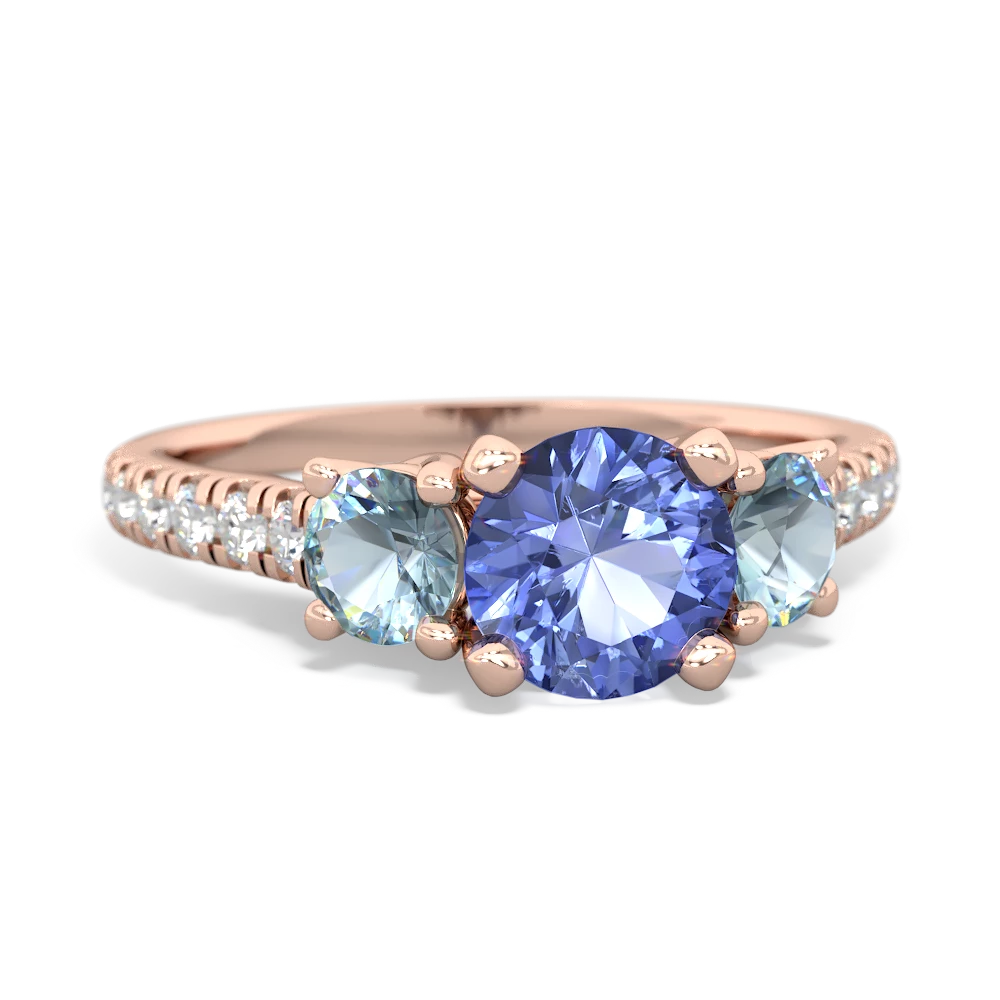 Tanzanite Pave Trellis 14K Rose Gold ring R5500