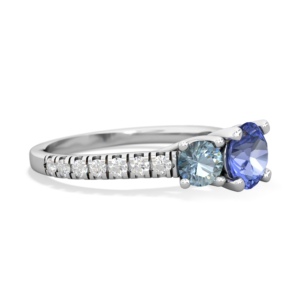 Tanzanite Pave Trellis 14K White Gold ring R5500