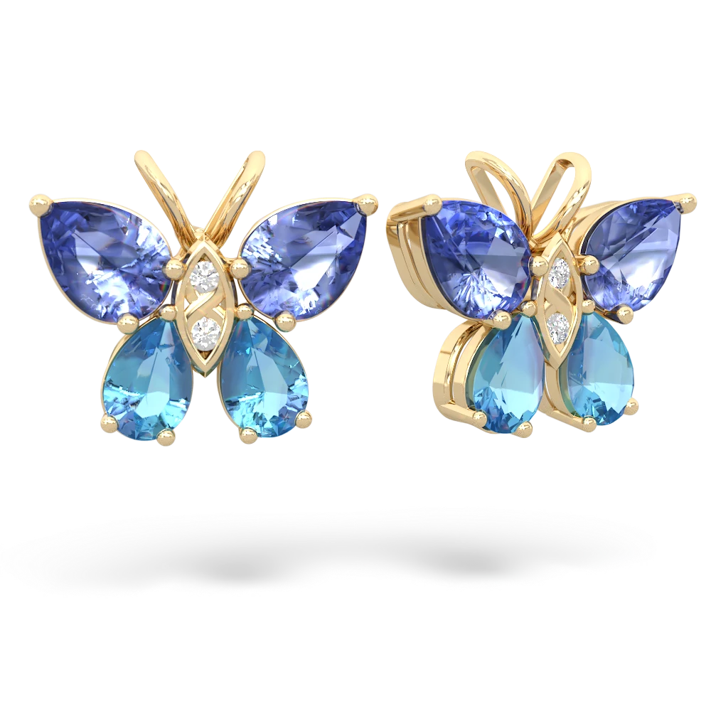 Tanzanite Butterfly 14K Yellow Gold earrings E2215